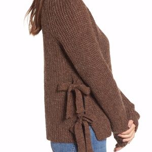 ASTR The Label brown sweater with side ties✨